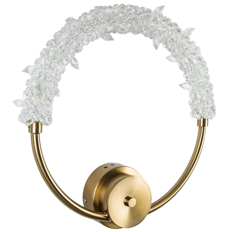 Бра с плафоном в виде кольца Gilbertine Ring Wall Lamp Латунь Прозрачный в Красноярске | Loft Concept 