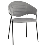 Серый стул с обивкой из искусственной замши Alexis варинант исполнения - 1 | Loft Concept в Красноярске