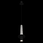 Подвесной светильник с узким цилиндрическим плафоном и черным металлическим декором Concrete Pipe варинант исполнения - 11 | Loft Concept в Красноярске