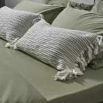 Чехол на подушку мятного цвета с бахромой и объемным узором Ethnic mix варинант исполнения - 5 | Loft Concept в Красноярске