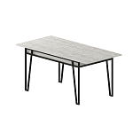 Стол обеденный с прямоугольной столешницей пыльного белого цвета на 4-х металлических ножках PAL ANCIENT WHITE варинант исполнения - 1 | Loft Concept в Красноярске