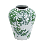 Ваза с зелеными цветочными и птичьими мотивами Vase Inspired by Nature варинант исполнения - 1 | Loft Concept в Красноярске