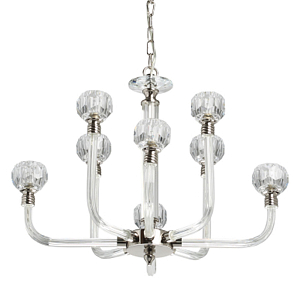 Люстра с 8-ю лампами и гранеными стеклянными плафонами Prism Gala