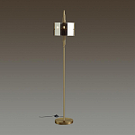 Торшер с круглым плафоном на высокой бронзовой ножке с вертикальным декором из металлических трубок Sohne варинант исполнения - 2 | Loft Concept в Красноярске