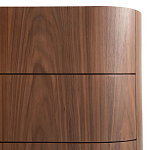 Комод округлой формы с тремя ящиками Walnut and Leather варинант исполнения - 7 | Loft Concept в Красноярске