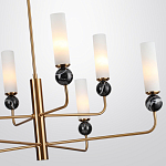 Люстра на штанге с 8-ю цилиндрическими матовыми плафонами и шарами из камня Orb Essence варинант исполнения - 7 | Loft Concept в Красноярске