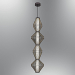 Подвесной светильник вертикальный с плетеным металлическим каркасом Metal Interweaving варинант исполнения - 2 | Loft Concept в Красноярске