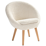 Кресло на деревянных ножках с обивкой из ткани букле Aldo Boucle Armchair варинант исполнения - 1 | Loft Concept в Красноярске