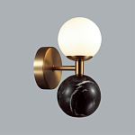 Бра с шарообразным матовым плафоном и шаром из камня на металлическом основании Orb Essence варинант исполнения - 8 | Loft Concept в Красноярске