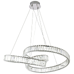 Подвесная люстра в виде изогнутых колец с хрустальным декором Ring Horizontal Oculus Chrome Light Chandelier варинант исполнения - 2 | Loft Concept в Красноярске
