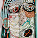 Арт-Объект плетеный из нитей большой портрет Joana Schneider  варинант исполнения - 2 | Loft Concept в Красноярске