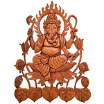 Панно из дерева Ганеша Panel With Animals варинант исполнения - 1 | Loft Concept в Красноярске