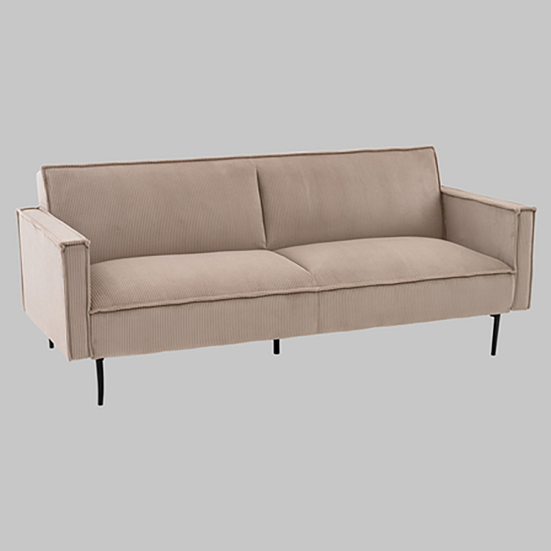 Диван современный вельветовый прямой Worcester Бежевый  Капучино  Черный в Красноярске | Loft Concept 