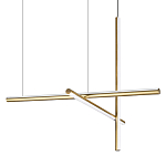 Люстра с 3-мя  пересекающимися цилиндрическими плафонами на тонких тросах Trumpet tube варинант исполнения - 1 | Loft Concept в Красноярске