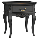 Тумба прикроватная черная из массива бука в стиле прованс Black Provence варинант исполнения - 1 | Loft Concept в Красноярске