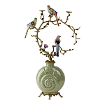 Подсвечник с декором из птиц на ветвях из фарфора с бронзовыми элементами Birds of Paradise варинант исполнения - 3 | Loft Concept в Красноярске