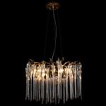 Люстра подвесная круглая в виде ветвей деревьев бронзового цвета с прозрачными подвесками-каплями Droplet Chandelier варинант исполнения - 4 | Loft Concept в Красноярске