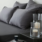 Постельное белье однотонное из сатина темно-серого цвета Eden Line варинант исполнения - 3 | Loft Concept в Красноярске