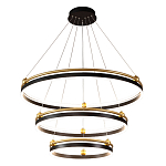 Люстра подвесная с тремя кольцами черного и золотого цвета Ring Horizontal варинант исполнения - 2 | Loft Concept в Красноярске