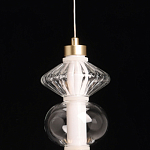 Подвесной светильник с вертикальной композицией из прозрачных и янтарных стеклянных шаров и ромбов Gabriel Scott Luna варинант исполнения - 9 | Loft Concept в Красноярске