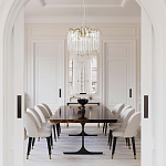 Люстра подвесная круглая в виде ветвей деревьев бронзового цвета с прозрачными подвесками-каплями Droplet Chandelier варинант исполнения - 7 | Loft Concept в Красноярске