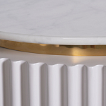 Тумбочка белая овальная с мраморной столешницей Thoroughbass варинант исполнения - 6 | Loft Concept в Красноярске