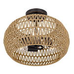 Потолочный светильник с плафоном из плетеного джута и черным каркасом Quoizel варинант исполнения - 3 | Loft Concept в Красноярске