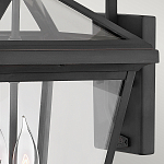 Настенный фонарь черного цвета с прозрачным стеклянным плафоном трапециевидной формы Hinkley варинант исполнения - 5 | Loft Concept в Красноярске