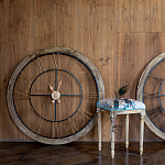 Часы настенные деревянные с римскими цифрами бронзового цвета Clock with History варинант исполнения - 2 | Loft Concept в Красноярске