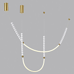 Подвесной светильник с 3-мя изогнутыми плафонами и белыми декоративными шариками PEARLS Suspension варинант исполнения - 3 | Loft Concept в Красноярске