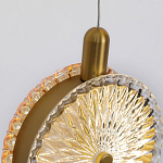 Подвесной светильник с плафонами из рельефного стекла Peony Glass Bronze Six варинант исполнения - 3 | Loft Concept в Красноярске