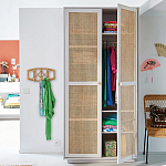 Шкаф с двумя дверцами из плетеного ротанга Tomio Wicker Furniture варинант исполнения - 8 | Loft Concept в Красноярске