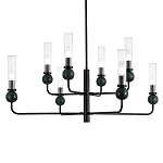 Люстра с 8-ю плафонами в форме стеклянных трубок и мраморных декоративных элементов Montreal варинант исполнения - 2 | Loft Concept в Красноярске