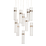 Люстра каскадная с прозрачными цилиндрическими плафонами Jenae Glass Tube Lighting варинант исполнения - 1 | Loft Concept в Красноярске