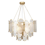 Люстра с многослойным эффектом из овальных элементов из непрозрачного стекла Conformation варинант исполнения - 2 | Loft Concept в Красноярске