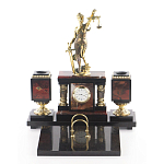 Настольный письменный набор из яшмы с часами в подарочной упаковке Manager Organizer варинант исполнения - 1 | Loft Concept в Красноярске