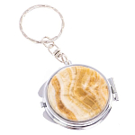 Зеркало брелок карманное двухстороннее из натурального камня Оникс Silver Stone Mirrors варинант исполнения - 4 | Loft Concept в Красноярске