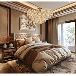 Люстра каскадная с подвесками в форме колец Galaxy of Light варинант исполнения - 9 | Loft Concept в Красноярске