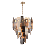 Люстра с многослойными стеклянными панелями янтарного и дымчатого цвета Textured Glass Chandelier варинант исполнения - 1 | Loft Concept в Красноярске