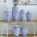 Ваза с синим цветочным узором Blue & White Ornament  варинант исполнения - 3 | Loft Concept в Красноярске
