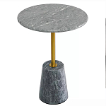 Кофейный столик круглый из мрамора серый Reliable Foundation варинант исполнения - 2 | Loft Concept в Красноярске