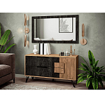 Зеркало настенное прямоугольное цвета угольный камень Stone Effect варинант исполнения - 2 | Loft Concept в Красноярске