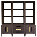 Модульный стеллаж Primo из трех составных элементов Темный орех варинант исполнения - 1 | Loft Concept в Красноярске