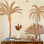 Обои с вышивкой ручной работы Deco Palms Raffia on linen варинант исполнения - 2 | Loft Concept в Красноярске