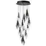 Люстра каскадная с 12-ю рельефными прозрачными плафонами Glass Pod  варинант исполнения - 4 | Loft Concept в Красноярске