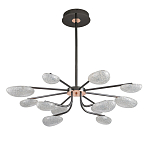 Люстра черного цвета с 12-ю прозрачными плафонами овальной формы Iona chandelier варинант исполнения - 1 | Loft Concept в Красноярске