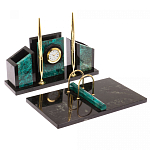 Настольный письменный набор из змеевика с часами Successful Leader варинант исполнения - 2 | Loft Concept в Красноярске