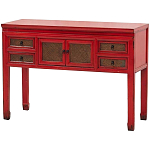 Деревянная консоль в китайском стиле с ящиками и дверцами красная Chinese Console Table варинант исполнения - 2 | Loft Concept в Красноярске