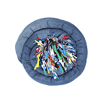 Подушка круглая из джинсовой одежды Heart Round варинант исполнения - 1 | Loft Concept в Красноярске