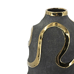 Ваза с золотыми акцентными полосами на черном матовом фоне Accent Tape варинант исполнения - 4 | Loft Concept в Красноярске